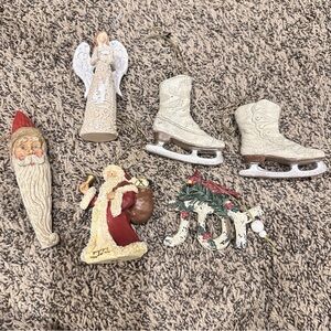 Lot of 6 rustic Christmas ornaments